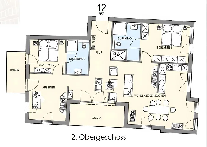 Duhner Allee 10, Litfass 12 公寓